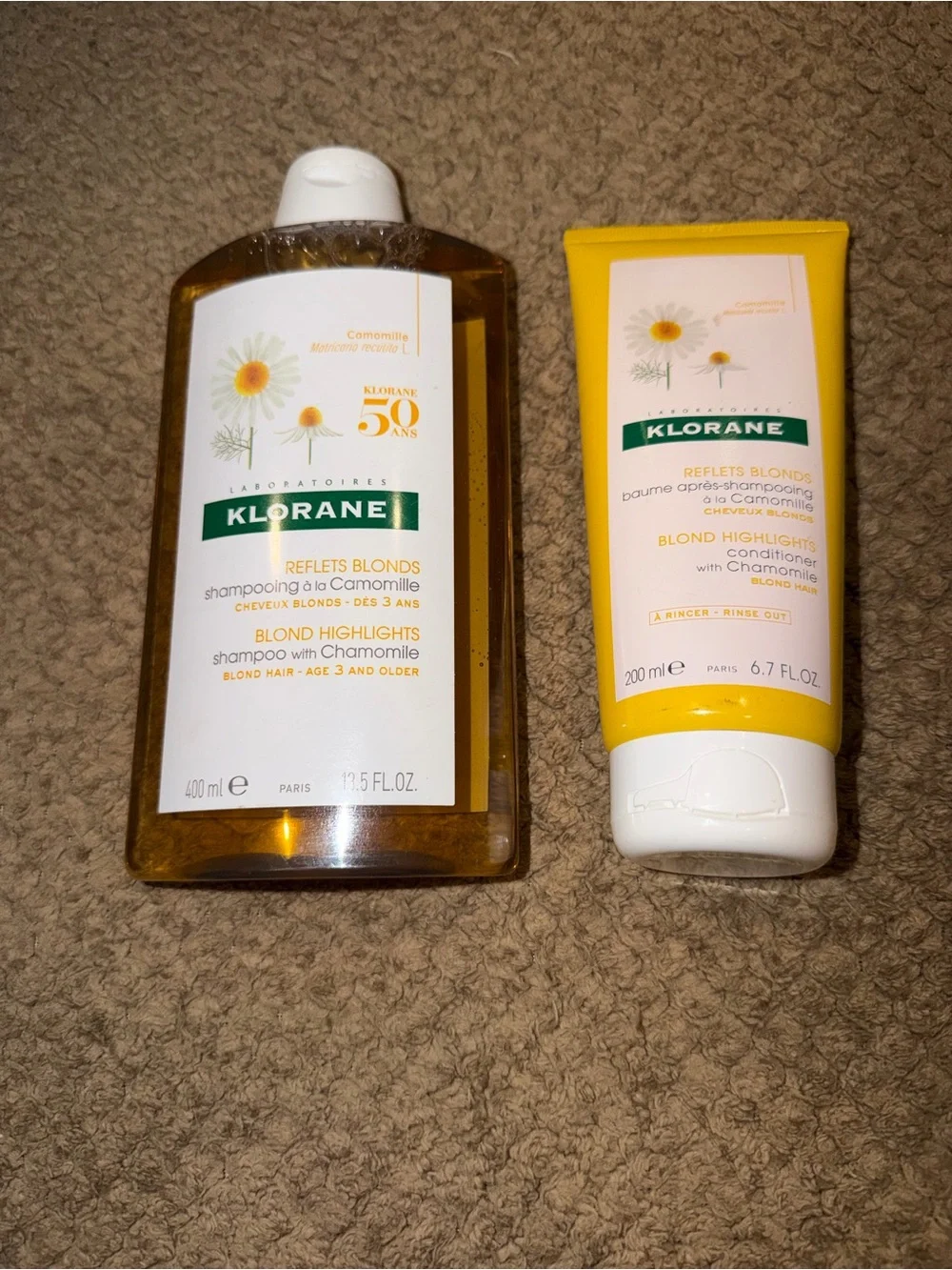 Klorane Blond Highlights Brightening Shampoo and Conditioner with Camomille Set